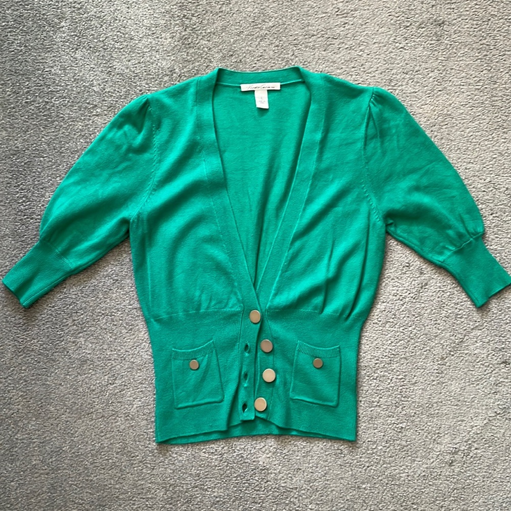 Green cardigan